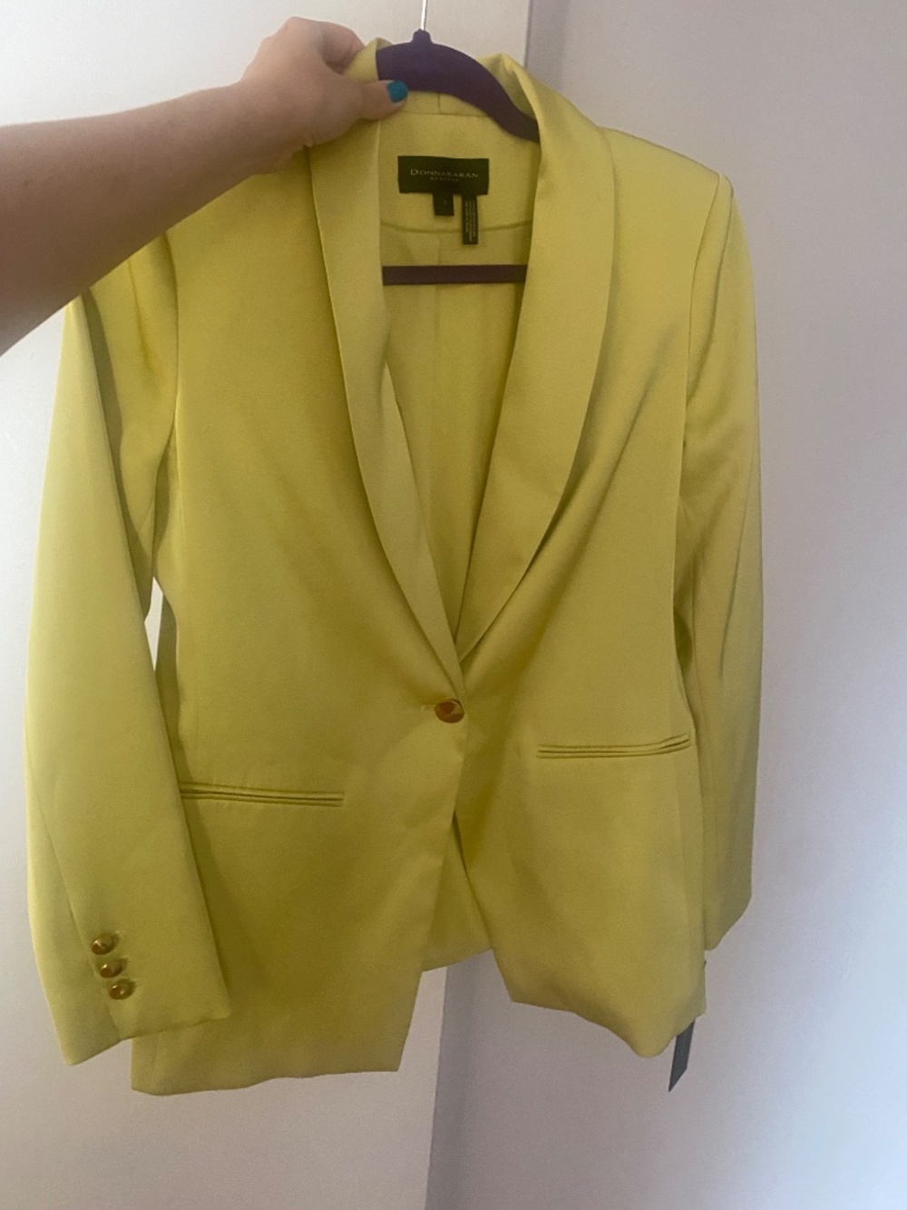 Donna Karan New York Womens Satin One-Button Jacket - Picture 3 of 8